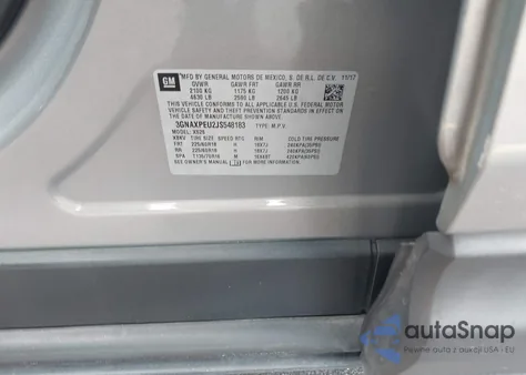 2018 Chevrolet Equinox Premier from USA, damaged, VIN 3GNAXPEU2JS548183